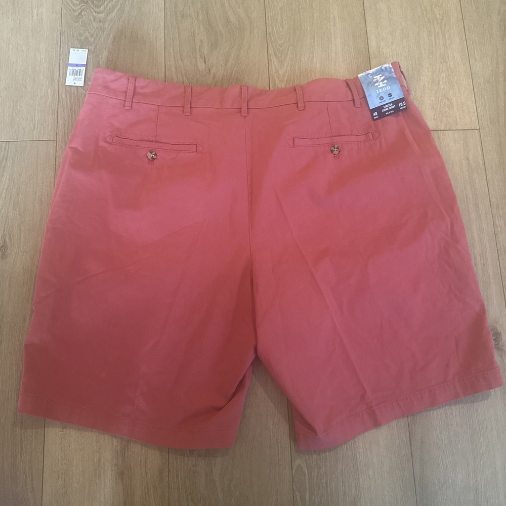 IZOD Saltwater Men's Big & Tall Beach House Cargo Shorts Red 48 X 10.5" NEW - Picture 6 of 9